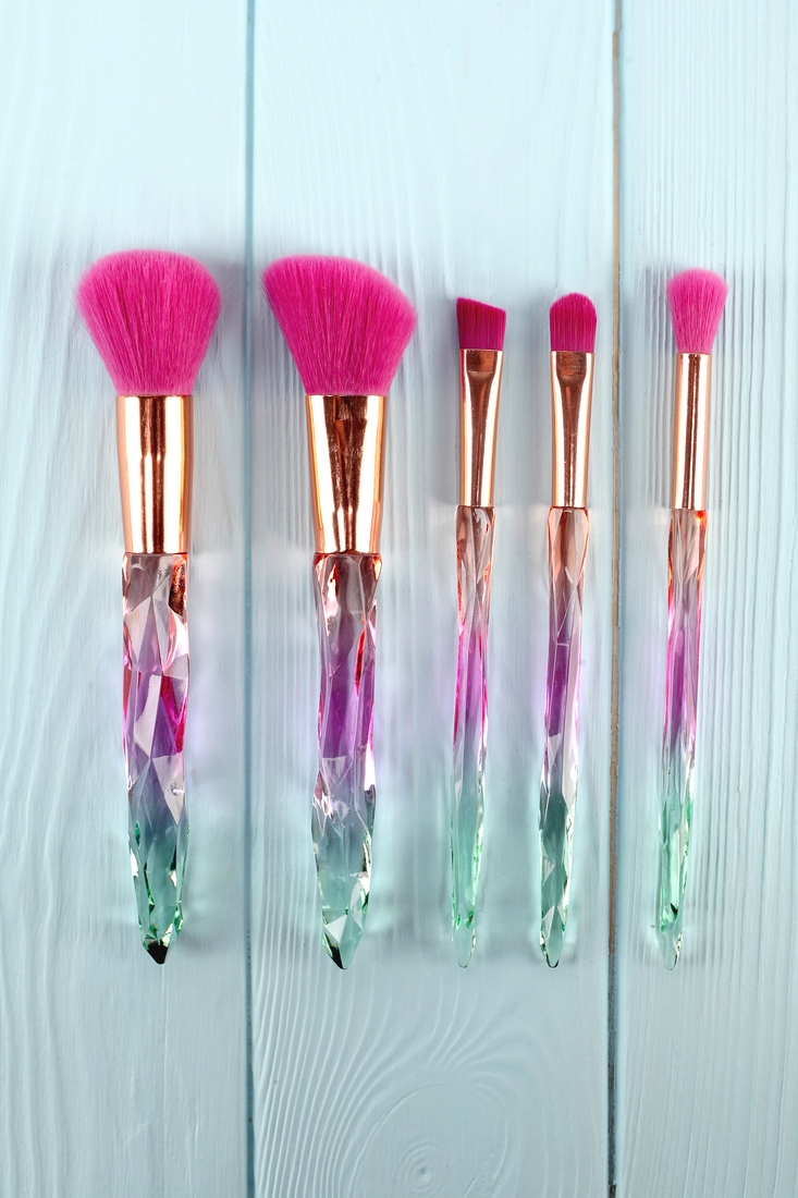 Набор кисточек для макияжа Makeup brush 5 шт Фиолетовый (2000989366362A)