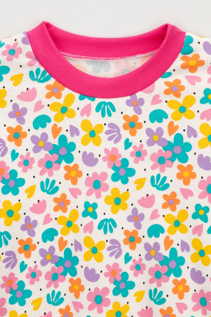 Фото Пижама с манжетом Цветочек Т21/1-И122-128 Разноцветный (4820000272551A)