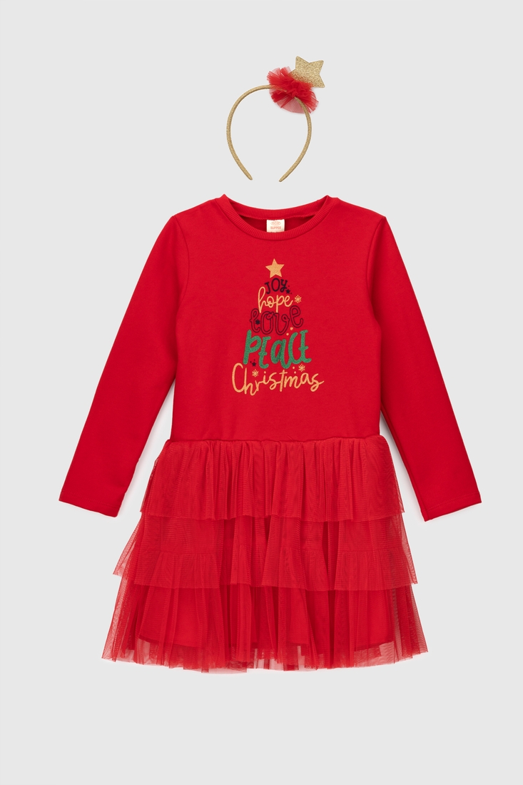 Фото Платье с принтом для девочки Baby Show 23975 104 см Красный (2000990128744W)(NY)(SN)