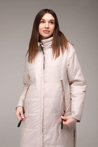 Фото Куртка женская двусторонняя 108-703 Button XL Молочно-бежевый (2000989400424D)