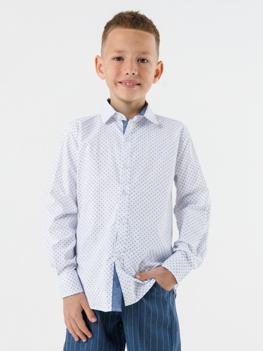 Фото Рубашка с узором для мальчика Deniz 30133 140 см Белый (2000990438560D)