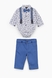 Костюм малявка (боди+рубашка+штаны) Mini Papi 2403 74 Синий (2000989136712D) Фото 1 из 8
