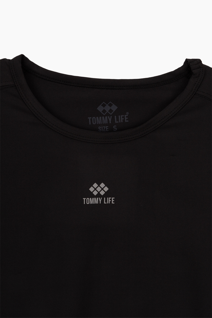 Фото Футболка фитнес однотонная Tommy life 97263 XL Черный (2000989755043A)