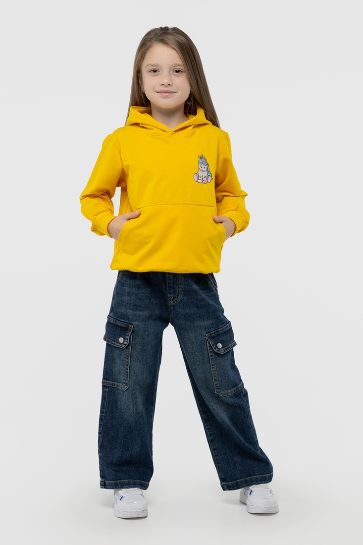 Фото Худі з принтом для дівчинки Ecrin 4700 104 см Жовтий (2000990221971D)