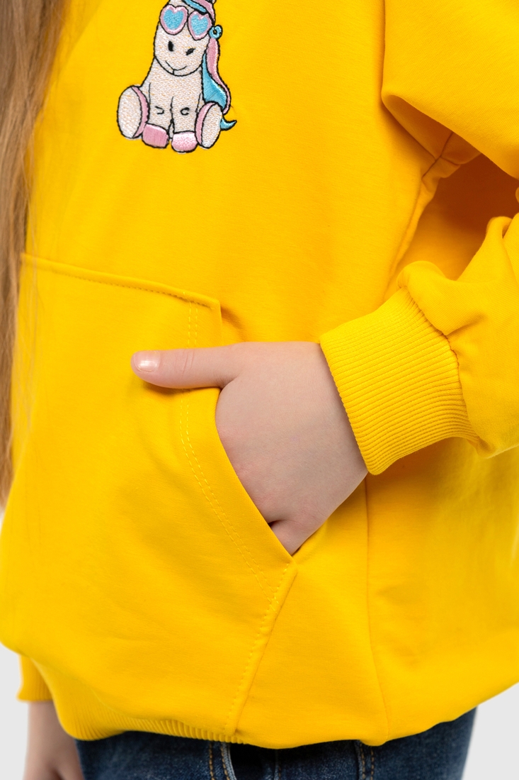 Фото Худі з принтом для дівчинки Ecrin 4700 104 см Жовтий (2000990221971D)