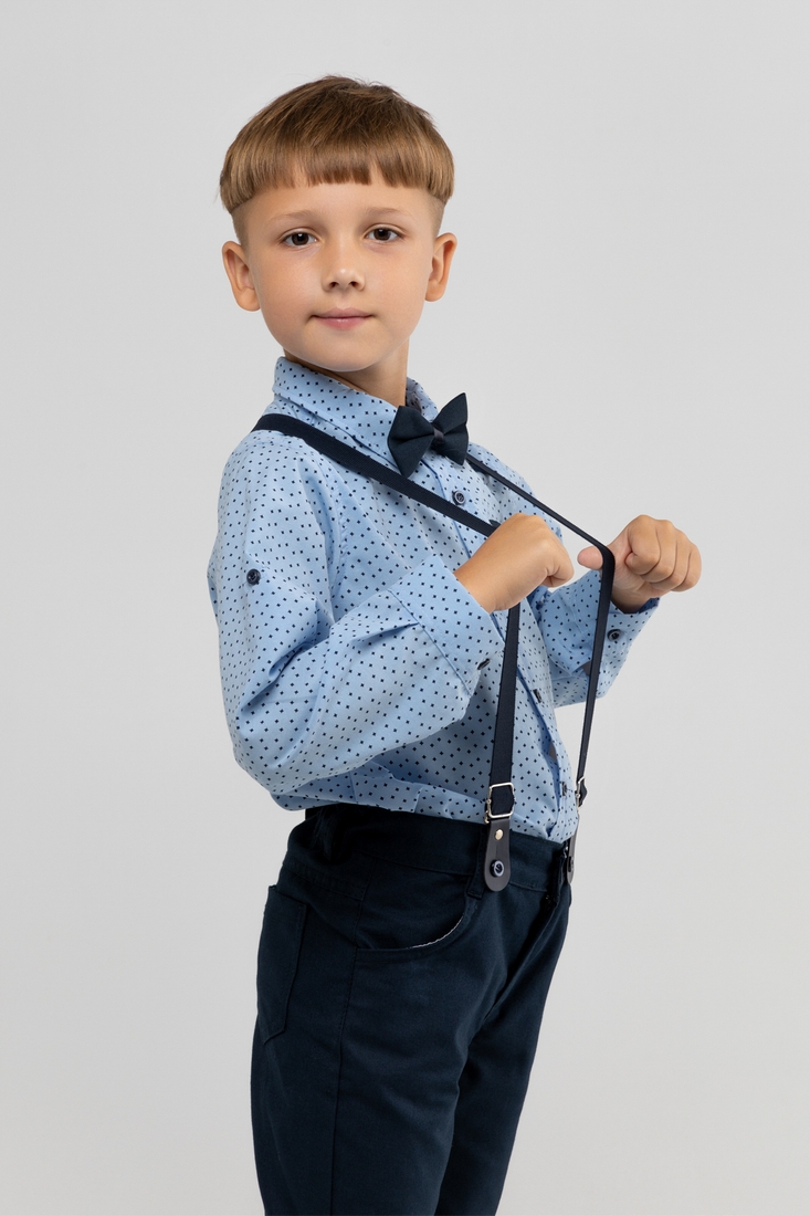 Фото Костюми для хлопчика (сорочка+штани) Pitiki 3007 122 см Блакитний (2000989949626D)