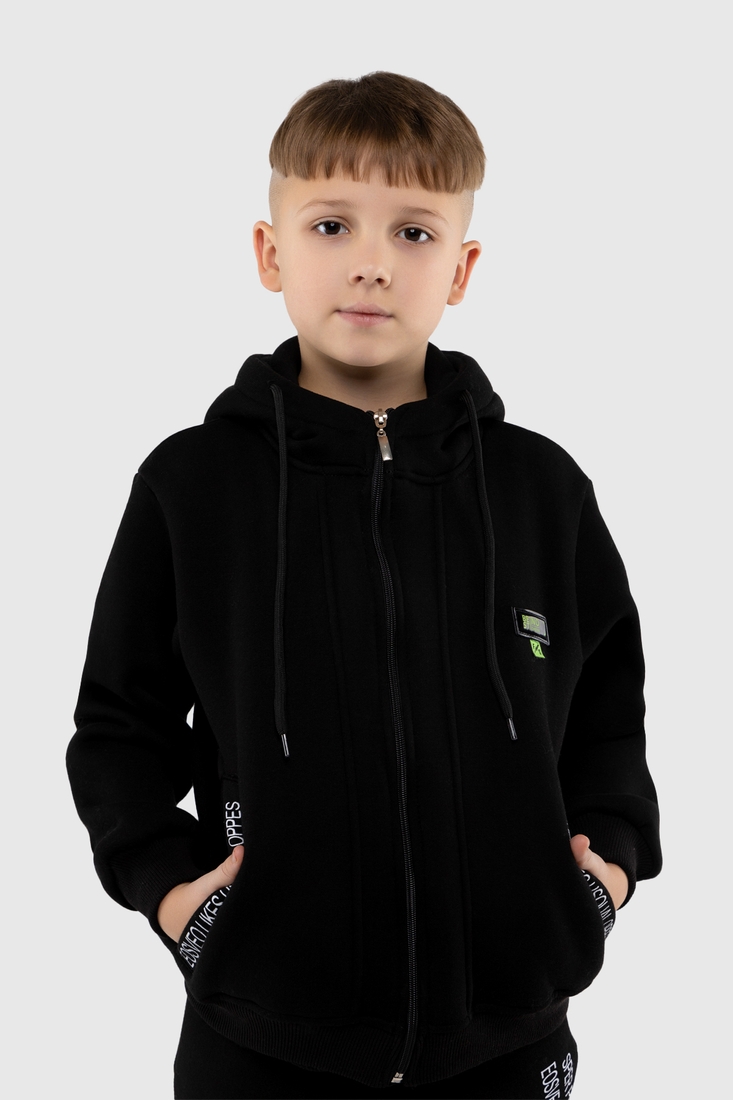 Фото Спортивний костюм для хлопчика (світшот, штани) Ecrin 2023 134 см Чорний (2000990230607W)