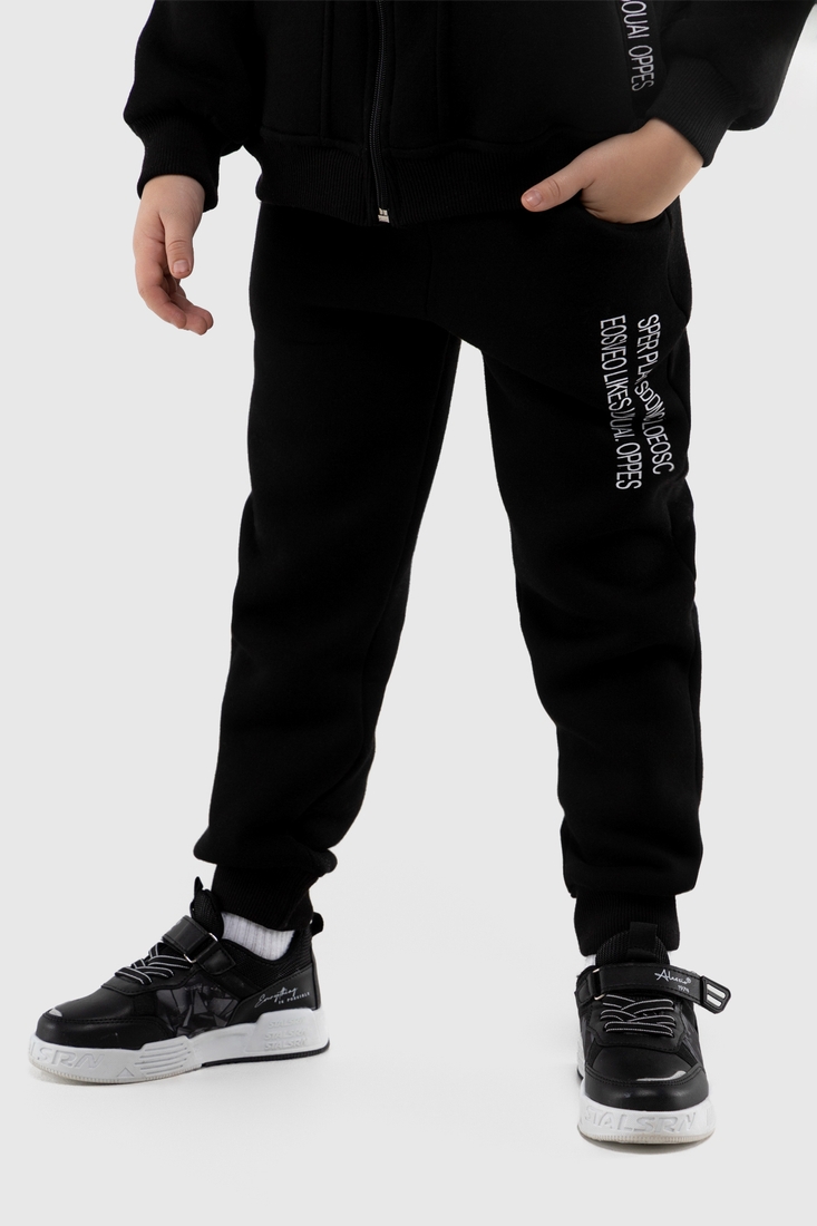 Фото Спортивний костюм для хлопчика (світшот, штани) Ecrin 2023 134 см Чорний (2000990230607W)