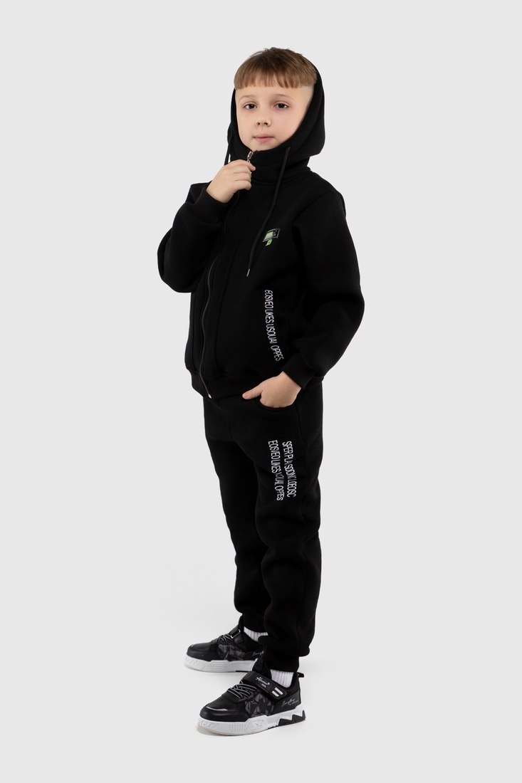 Фото Спортивний костюм для хлопчика (світшот, штани) Ecrin 2023 116 см Чорний (2000990230577W)