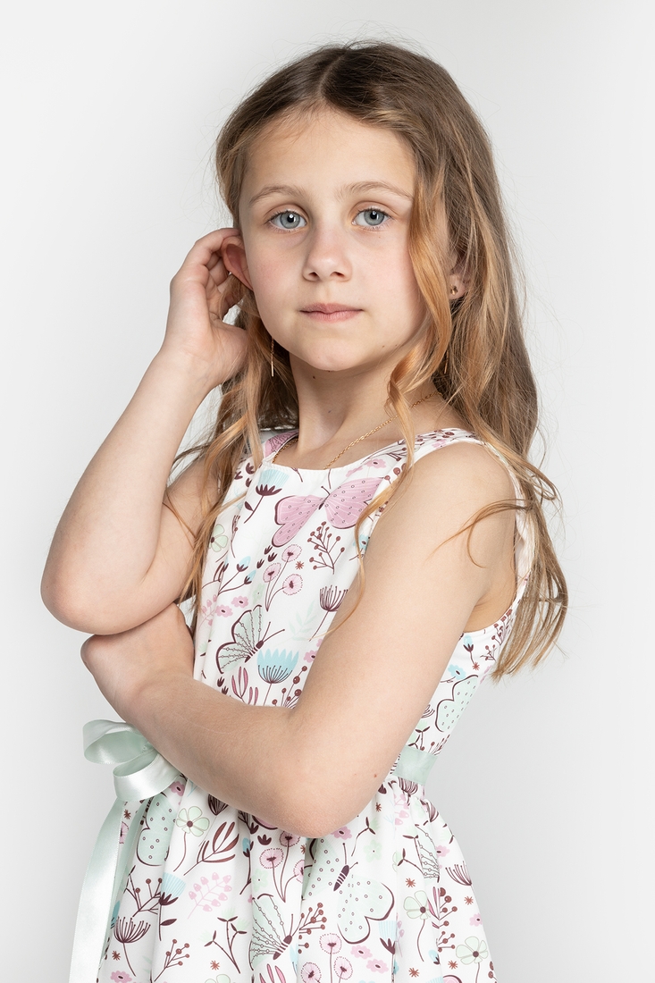 Фото Платье с узором для девочки Toontoy 23296 128 см Мятный (2000989585602S)