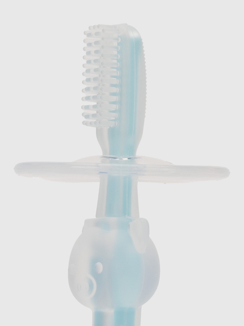 Фото Силіконова зубна щітка з обмежувачем Мегазайка 0707 Блакитний (2000990579652)