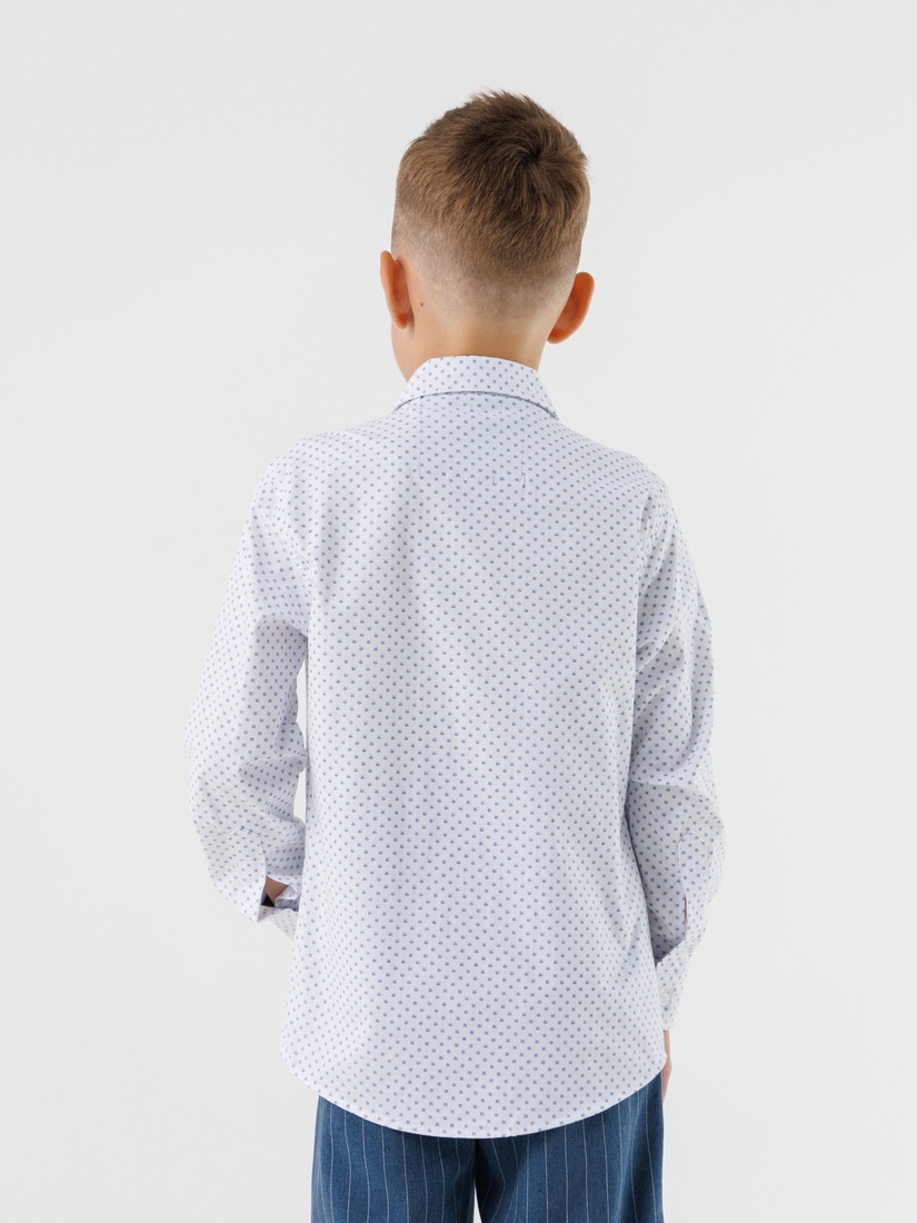 Фото Сорочка з візерунком для хлопчика Deniz 30133 140 см Білий (2000990438560D)