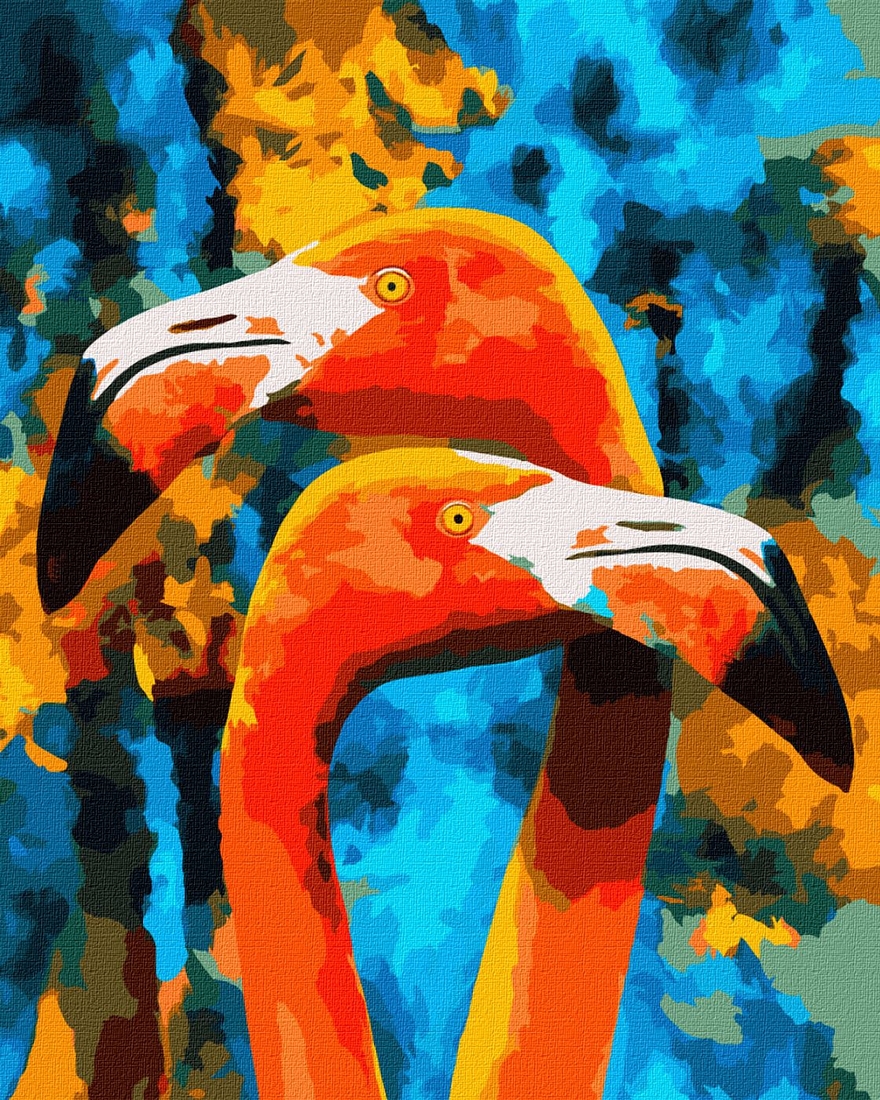 Фото Набор для росписи номеров. "Оранжевые фламинго" КНО4261 40х50 см (4823104330097)