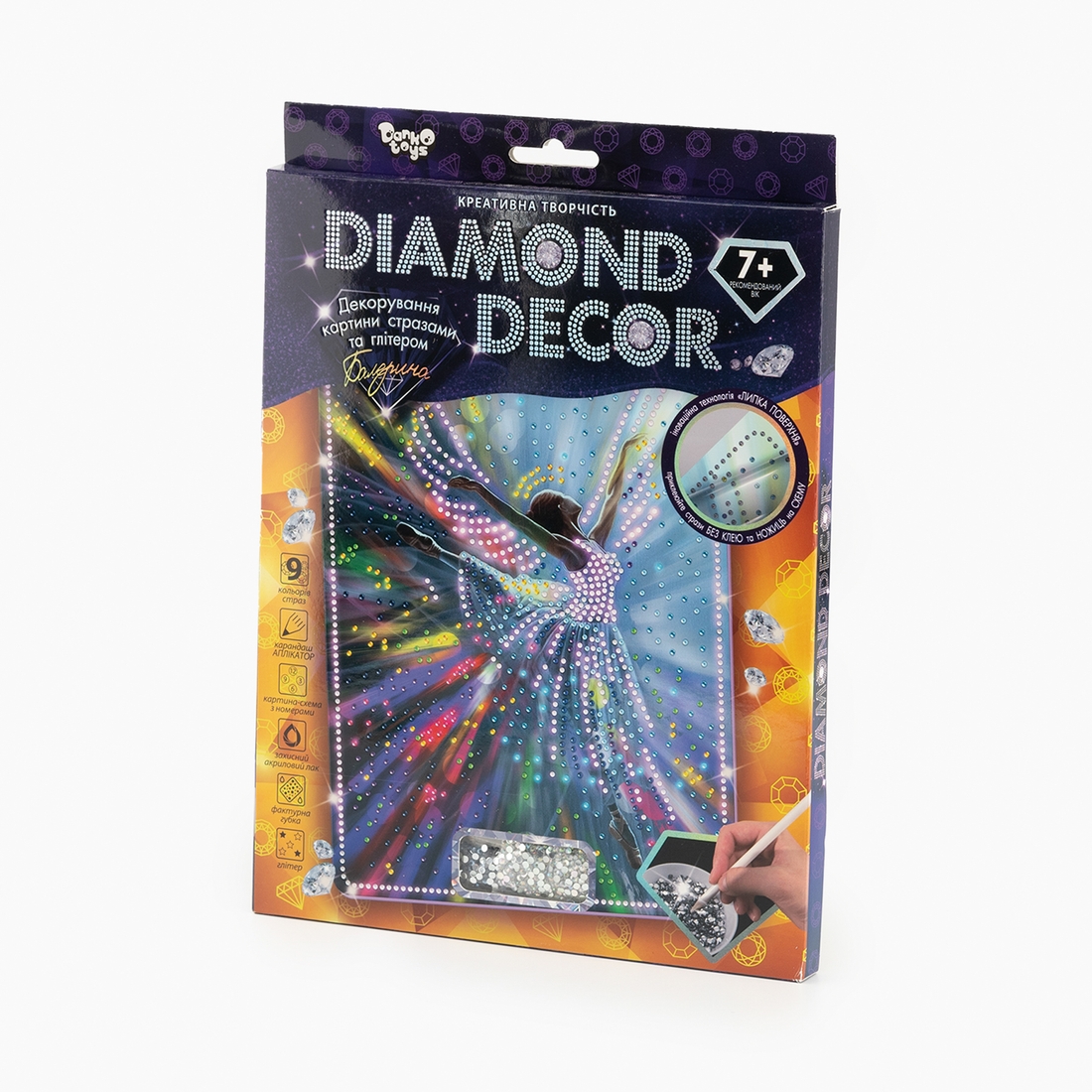 Фото Комплект творческого творчества "Diamond Decor Балерина" Danko Toys DD-01-02 Разноцветный (2000989844563)
