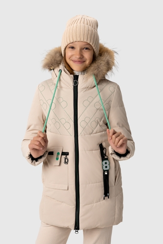 Фото Куртка зимова для дівчинки Feiying HM-821 158 см Молочний (2000989630371W)
