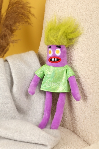 Фото М'яка іграшка однотоне волосся сосиска 40 см K6004 Фіолетовий (2000989511953)