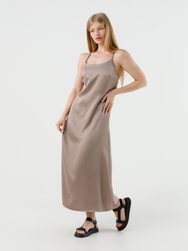 Фото Платье однотонное женское LAWA WTC02367 XL Бежевый (2000990548702S)(LW)