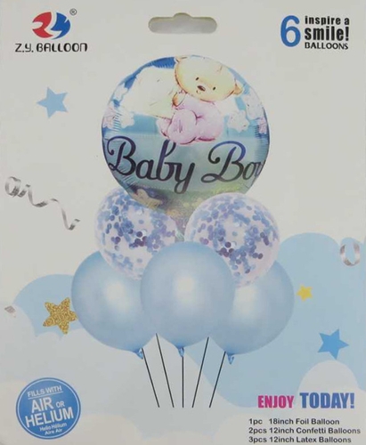 Фото Набір повітряних кульок Baby-boy 1212-11-В 6 шт. Блакитний (2000990671554)