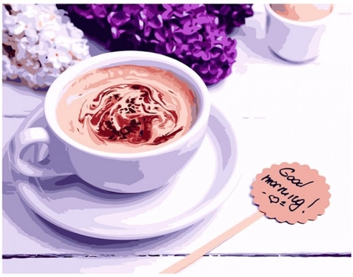 Фото Набор для росписи по номерам VA-1095 "Ароматный кофе", размером 40х50 см (2000904568765)