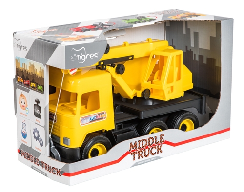 Фото Авто "Middle truck" кран (жовтий) в коробці (2000903061946)