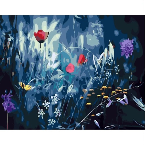 Фото Набор для росписи по номерам SY6312 "Половые цветы ночью", размером 40х50 см (4823113812720)