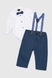 Костюм малышка (боди+рубашка+штаны) Pitiki 3022 68 см Синий (2000989990710D) Фото 1 из 14
