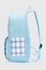 Рюкзак+сумка+косметичка+пенал для девочки 119150 Клеточка Голубой (2000990514608A) Фото 4 из 22