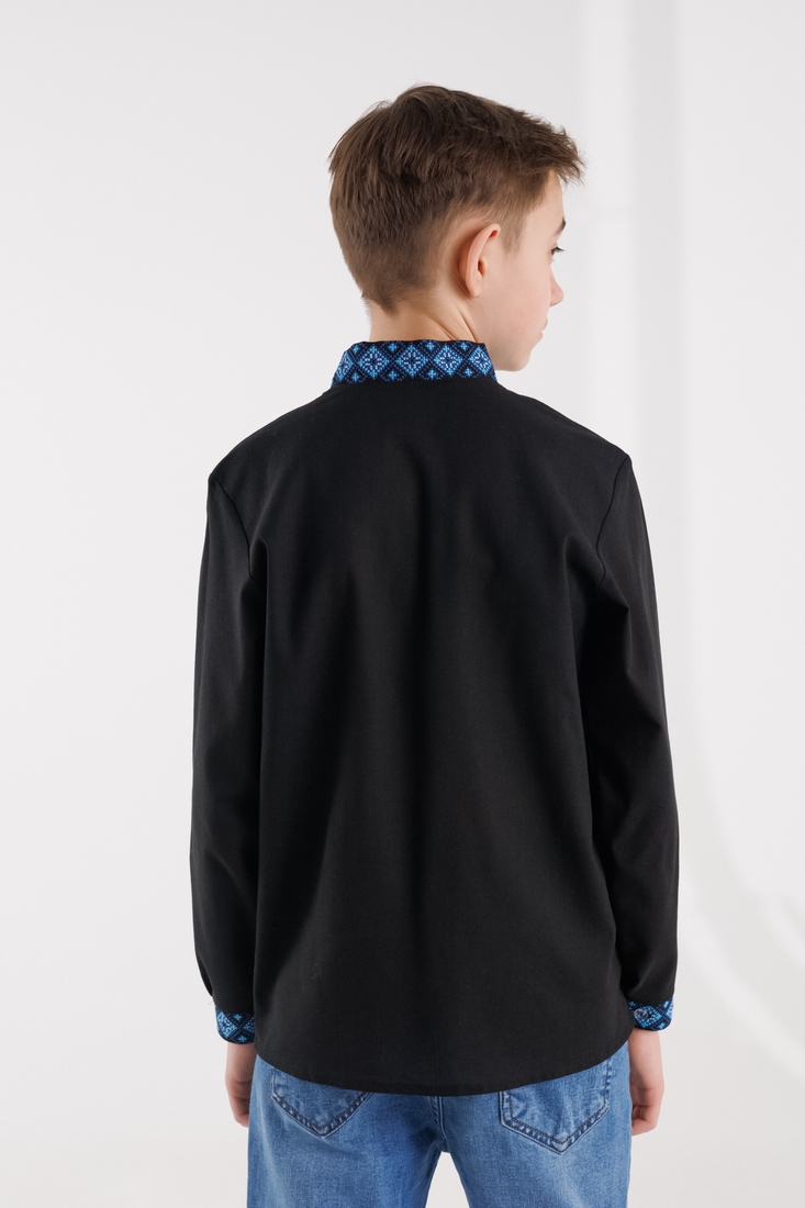 Фото Рубашка с вышивкой для мальчика КОЗАЧЕК АЛЕКСАНДР №3 164 см Черный (2000990148742D)