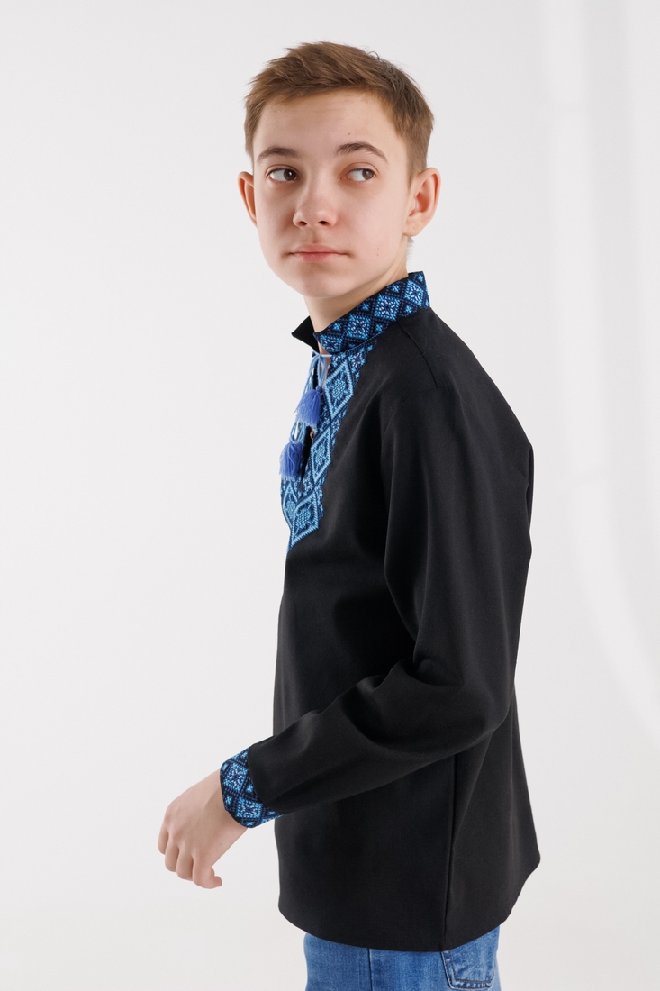Фото Сорочка з вишивкою для хлопчика КОЗАЧЕК ОЛЕКСАНДР №3 164 см Чорний (2000990148742D)