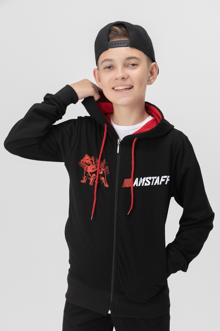Фото Спортивный костюм для мальчика (кофта, штаны) AZN 827 170 см Черно-красный (2000989968788D)