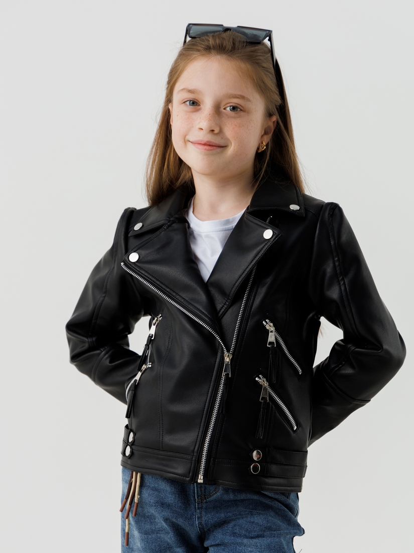 Фото Куртка из экокожи для девочки XZKAMI 8812 116 см Черный (2000990538031D)