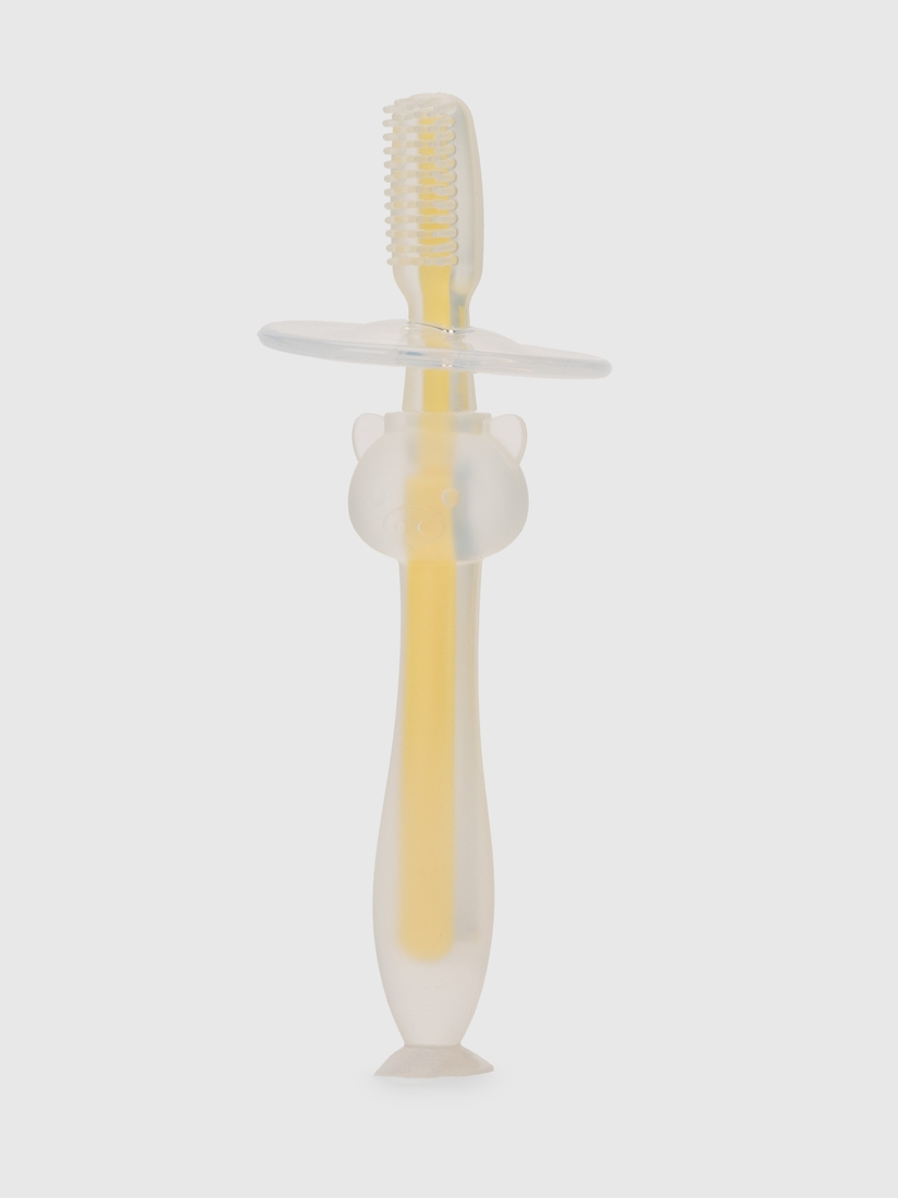 Фото Силіконова зубна щітка з обмежувачем Мегазайка 0707 Жовтий (4826077007072)