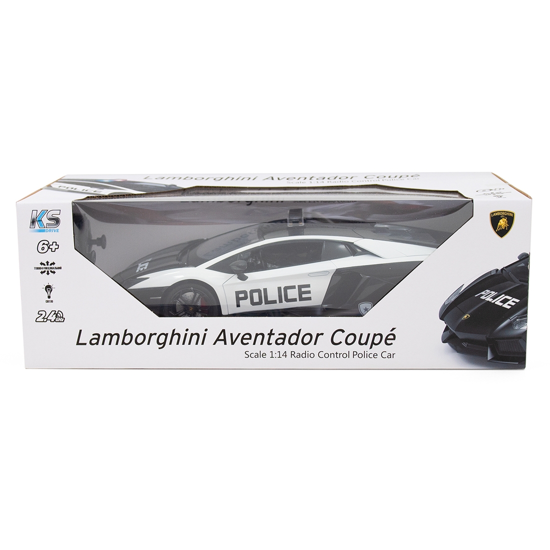 Фото Автомобиль KS DRIVE на р/у – LAMBORGHINI AVENTADOR POLICE (1:14, 2.4Ghz) 114GLPCWB Разноцветный (6900007341417)