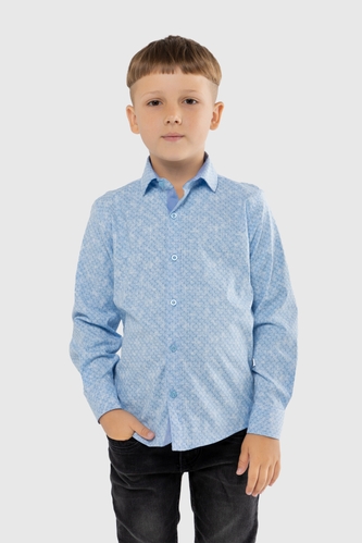 Фото Рубашка с узором для мальчика Deniz 30211 140 см Голубой (2000989810018D)