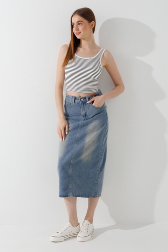 Фото Спідниця джинсова жіноча 617 XL Синій (2000990376862D)