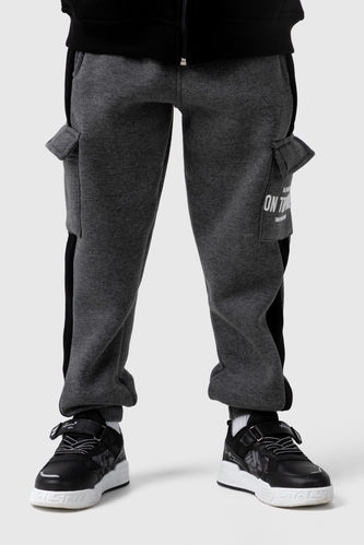 Фото Спортивные штаны для мальчика манжет с принтом Atescan 1104 152 см Графитовый (2000990223425W)