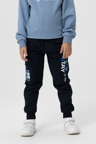 Фото Спортивні штани з принтом для хлопчика Pitiki 228-13 152 см Синій (2000990046307D)
