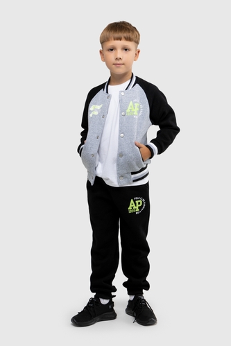 Фото Спортивний костюм для хлопчика (кофта, штани) Lizi 8016 140 см Сірий (2000989981510W)