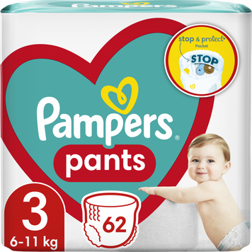 Фото Підгузки-трусики PAMPERS Pants Midi (6-11кг) Джамбо 62 (8006540069233)