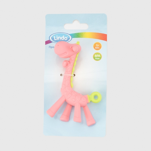 Фото Прорізувач-іграшка для зубів Lindo LI 330 Рожевий (2000990360359)