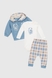 Костюм (боді+кофта+штани) для хлопчика Mini Papi 0420 68 см Блакитний (2000990483522D) Фото 2 з 17