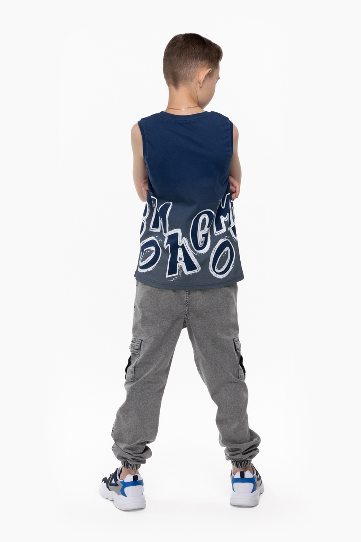 Фото Майка с принтом для мальчика MAGO 3024 140 см Темно-синий (2000989827528S)