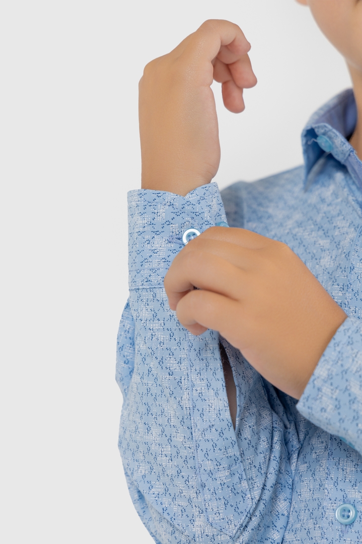 Фото Сорочка з візерунком для хлопчика Deniz 30211 140 см Блакитний (2000989810018D)