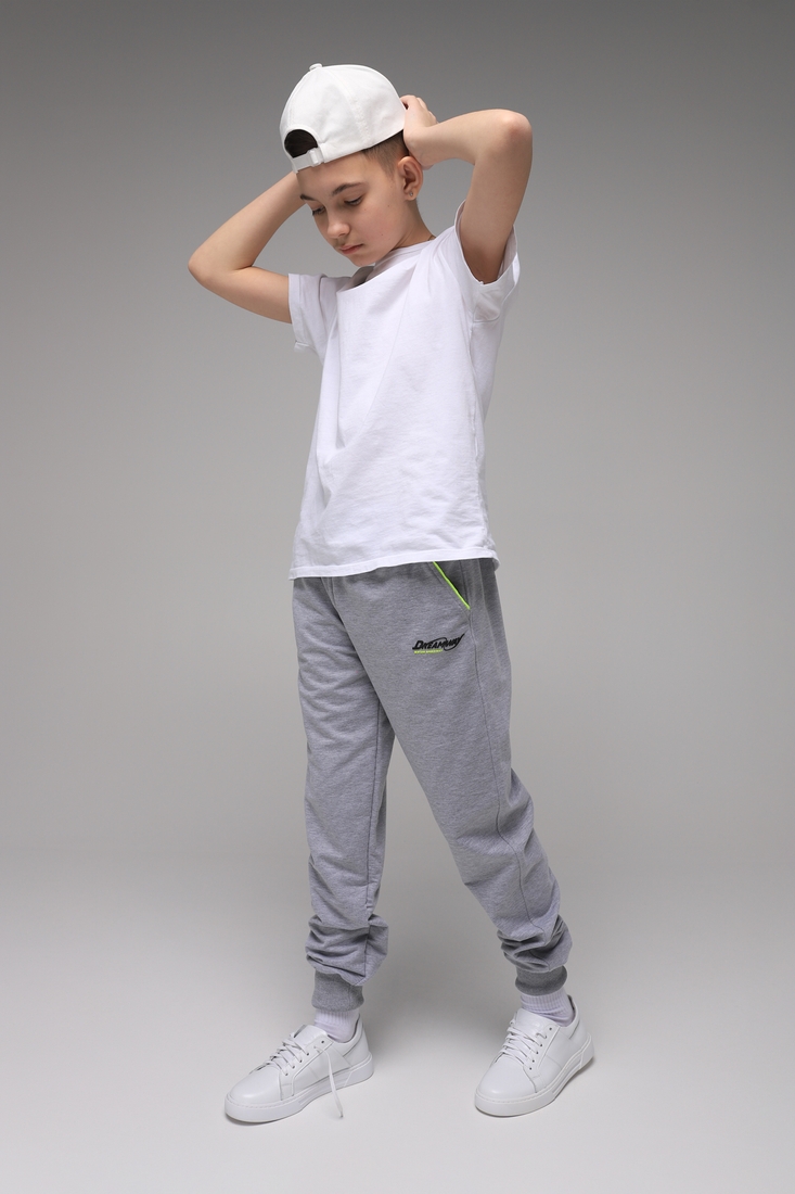 Фото Спортивні штани для хлопчика однотонні X-SHOW 11195 176 см Сірий (2000989445494D)