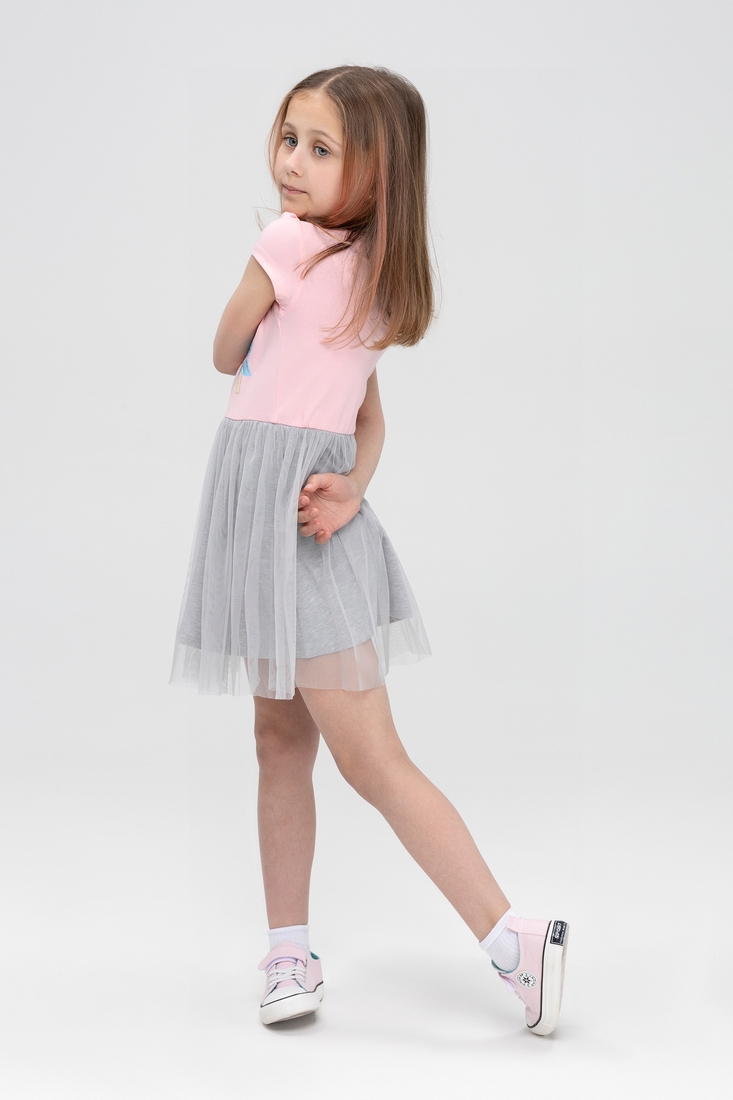Фото Сукня для дівчинки Breeze 16876 з принтом 128 см Рожевий (2000989679110S)