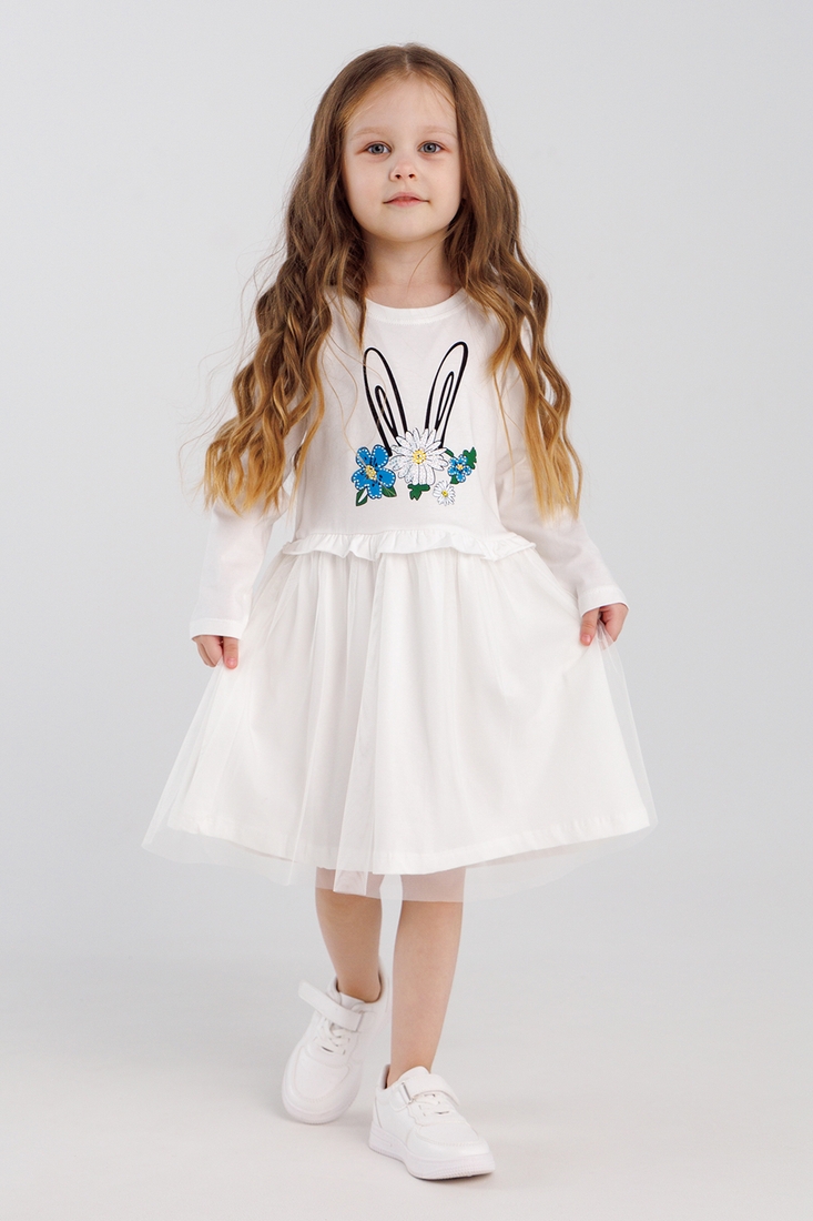 Фото Платье с принтом для девочки Atabey 10368.1 122 см Белый (2000990419392D)