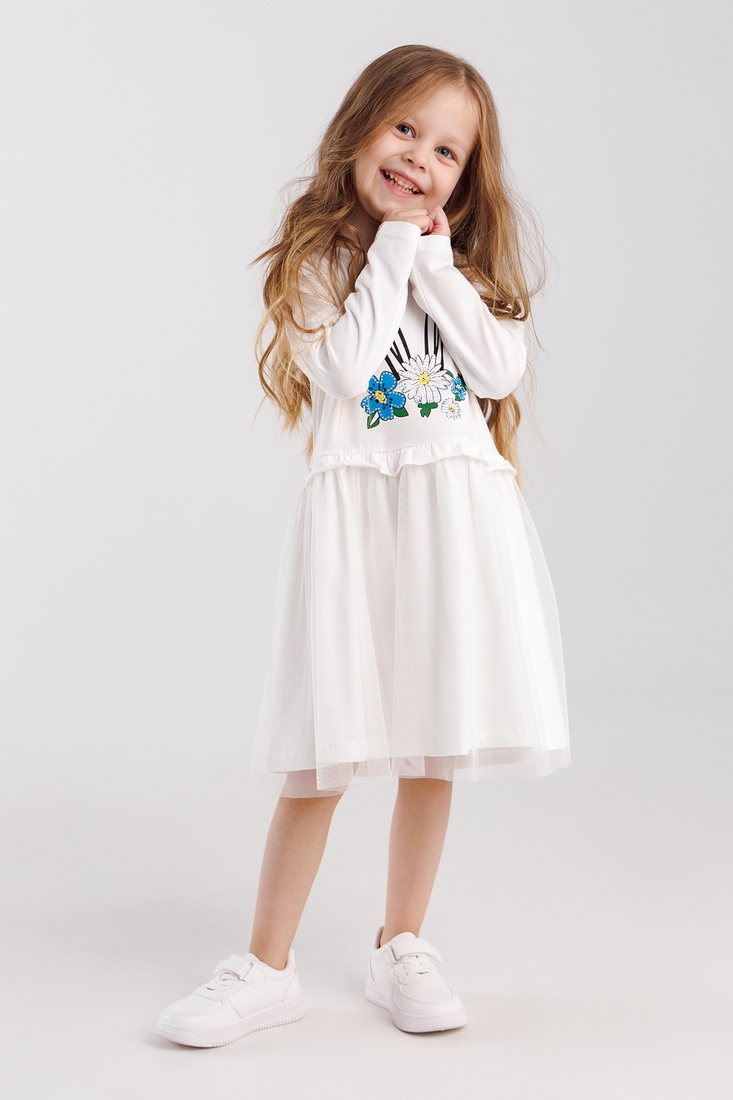 Фото Платье с принтом для девочки Atabey 10368.1 122 см Белый (2000990419392D)