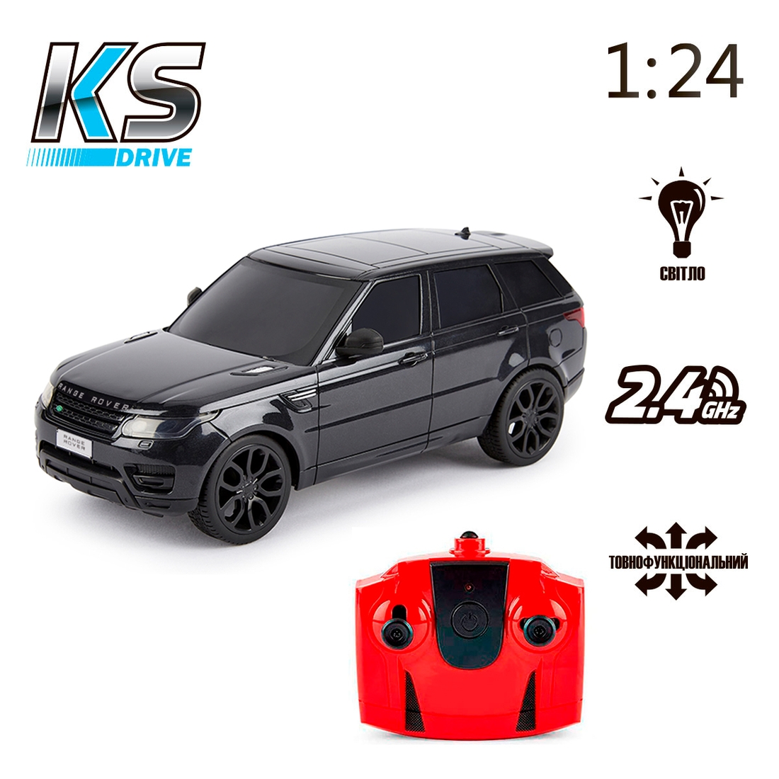 Фото Автомобиль KS DRIVE на р/у – LAND ROVER RANGE ROVER SPORT (1:24, 2.4Ghz) 124GRRB Черный (6900007341431)