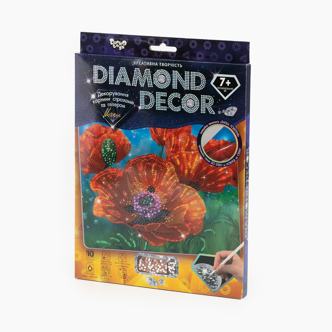 Фото Комплект творчої творчості "Diamond Decor Маки" Danko Toys DD-01-04 Різнокольоровий (2000989844587)