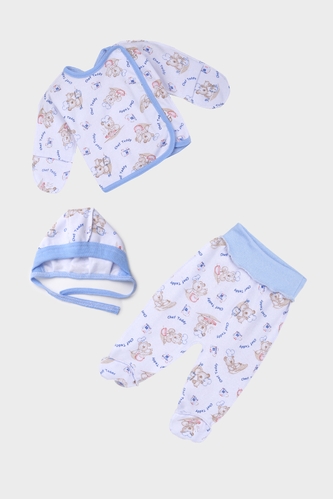 Фото Костюм (розпашенка,повзунки, шапка) для малюків 62 см Блакитний (2000989557616D)